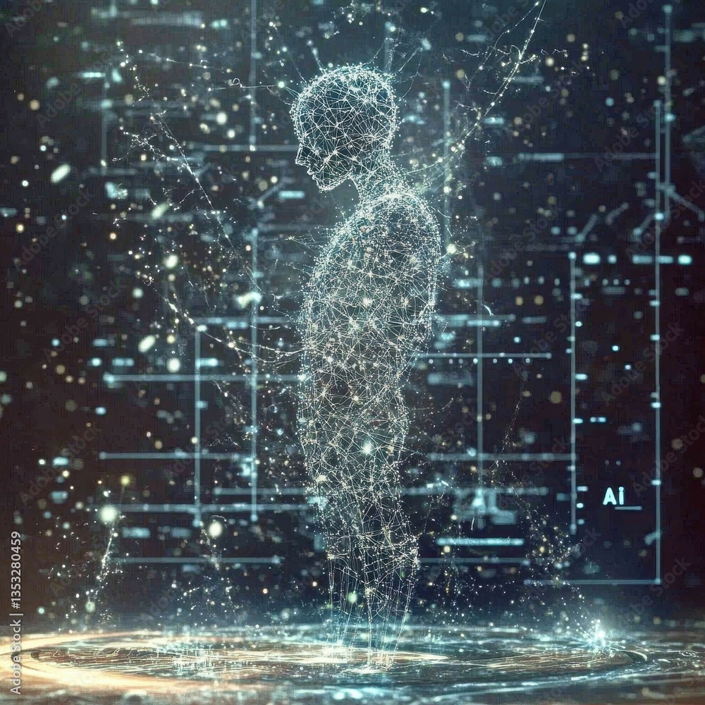 Fototapeta premium A man is standing in a pool of water