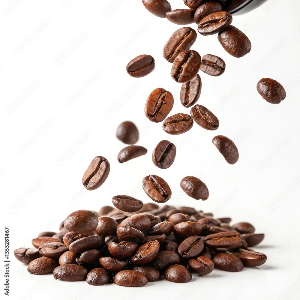 Naklejka premium coffee beans on white background