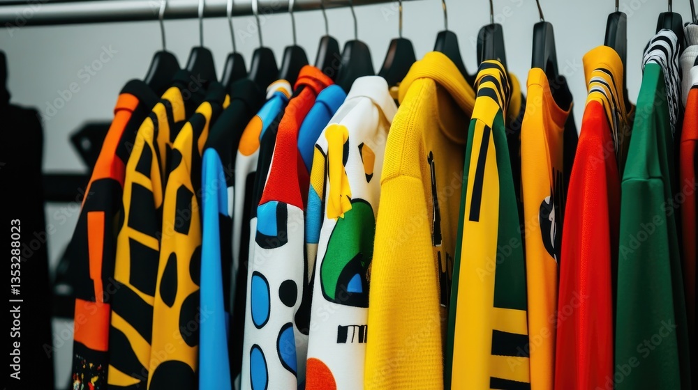 A modern fashion pop-up shop displaying an exclusive new clothing collection with contemporary designs.