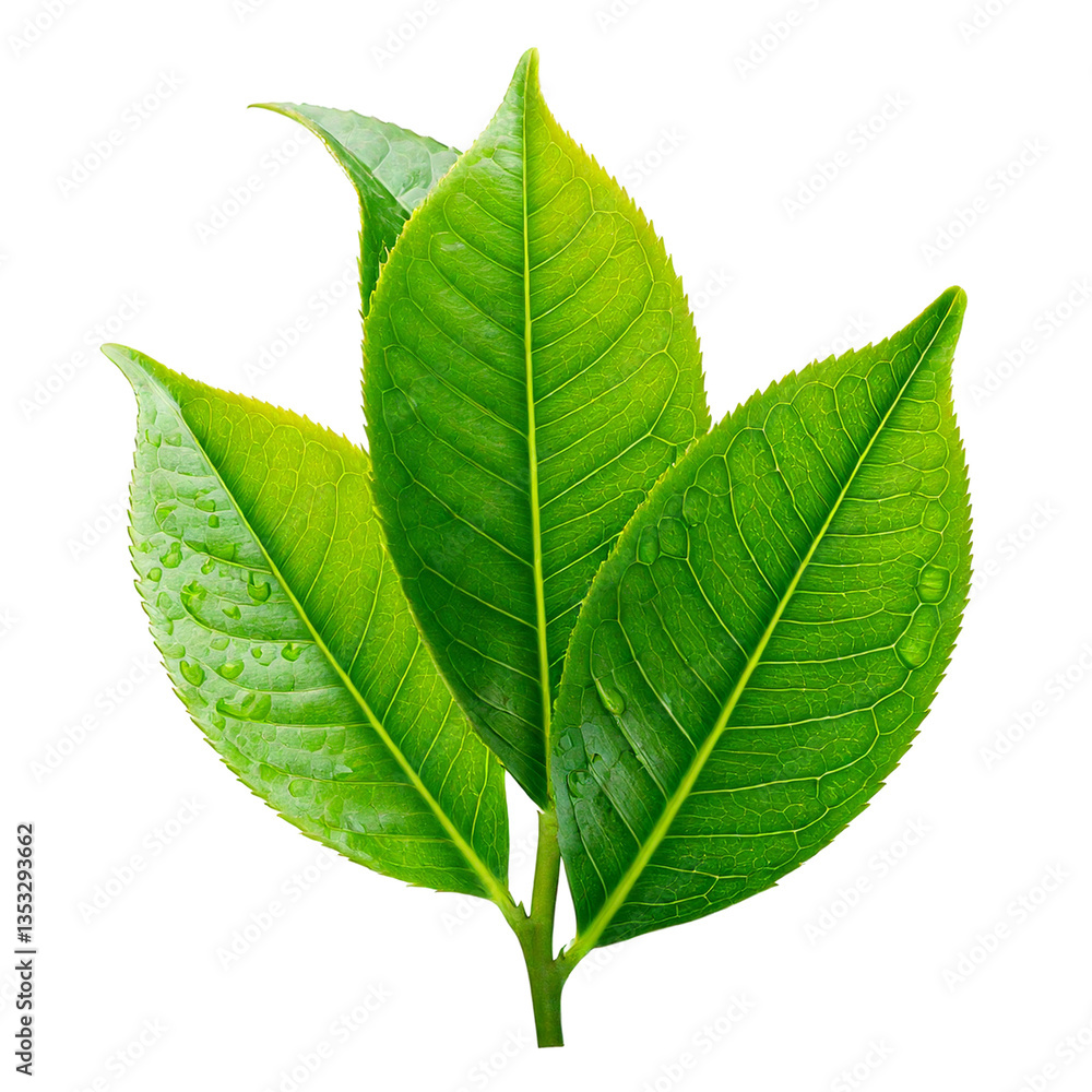 Obraz premium Close-up, Tea leaf isolated transparent background