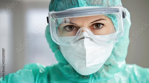 Obraz na płótnie A healthcare professional wearing protective gear in a hospital operating room w salonie