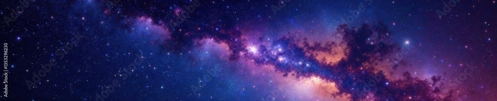 Fototapeta premium Vibrant starry night sky with many galaxies and nebulas , galaxies, celestial bodies, space universe