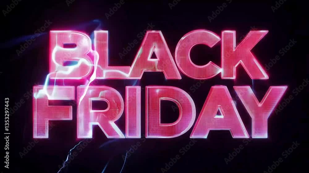Red BLACK FRIDAY text animation on dark background perfect for promotions and big sales events Red BLACK FRIDAY text animation on dark background perfect for promotions and big sales events