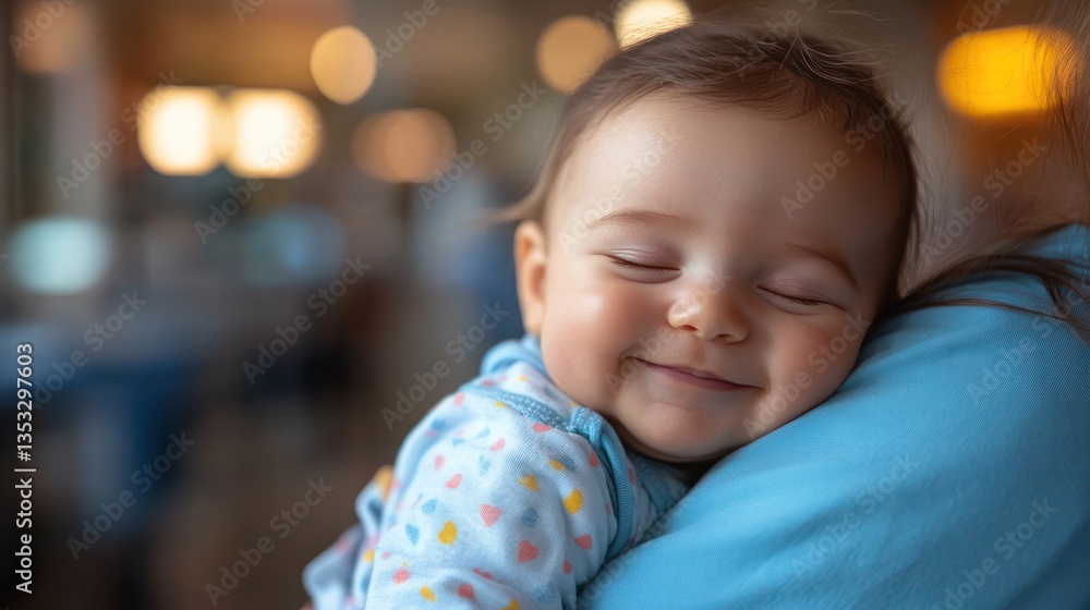 Peaceful Baby Sleep, Sweet Dreams, Tender Moments in Mother's Embrace Peaceful Baby Sleep, Sweet Dreams, Tender Moments in Mother's Embrace