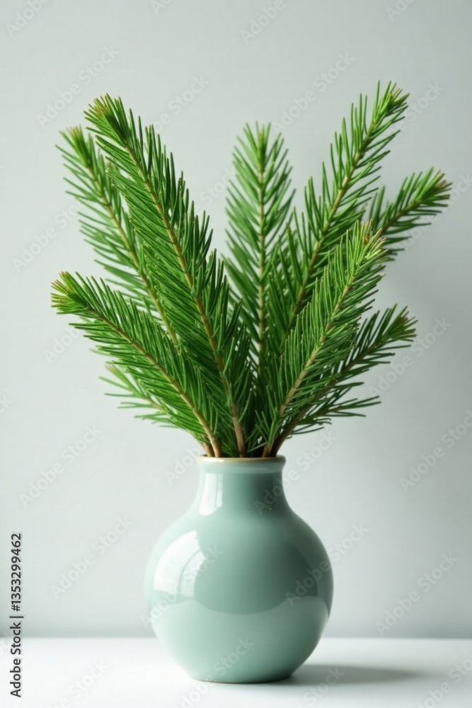 Evergreen branches with pine needles in a vase , foliage, pine, branch Evergreen branches with pine needles in a vase , foliage, pine, branch