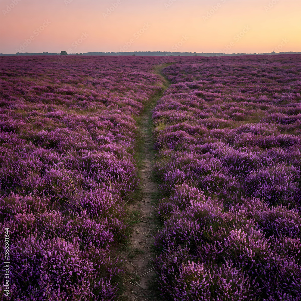 Fototapeta premium Wild Heather Blooming in the Lüneburg Heath