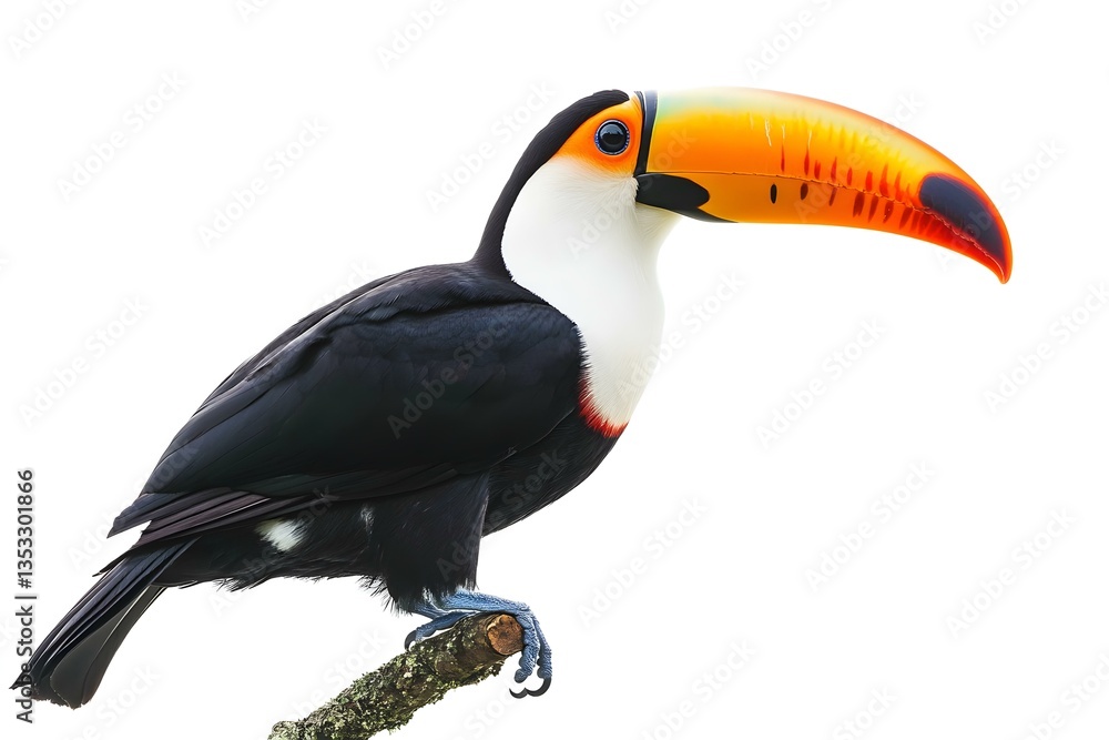 Naklejka premium Beautiful toucan isolated on a white background
