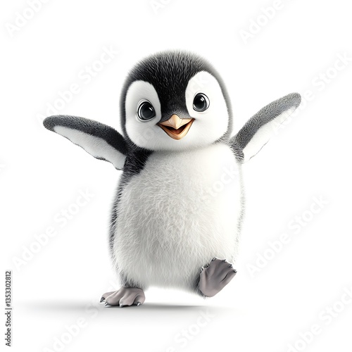 Cute Penguin Cartoon Dancing.