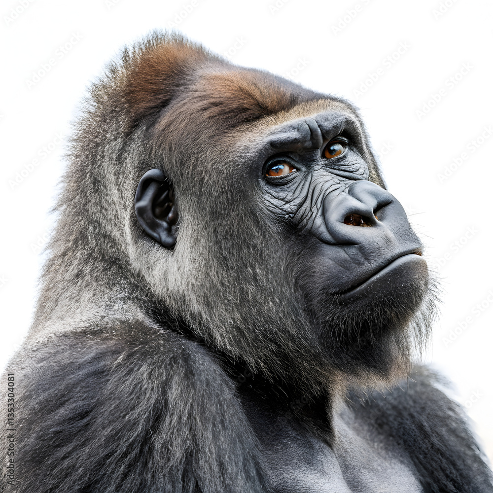 Obraz premium A beautiful gorillas on white background 