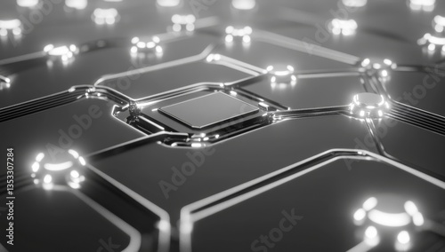 Wallpaper Mural High-tech circuit board close-up.  Intricate network of conductive pathways and components.  Advanced electronic technology Torontodigital.ca