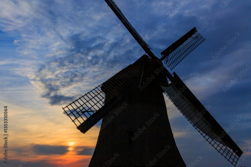 Europe, the Netherlands, Holland. Schermerhorn, Schermer Mill Complex. Windmills.