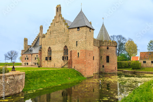 Obraz na płótnie Europe, the Netherlands, North Holland. Medemblik.Radboud medieval castle. Exterior. w salonie
