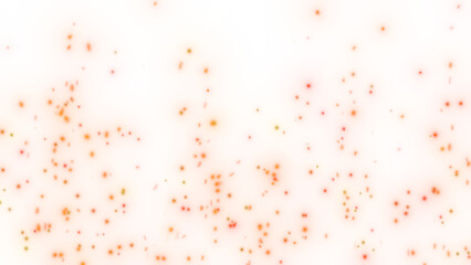 Abstract fiery sparks against a transparent background