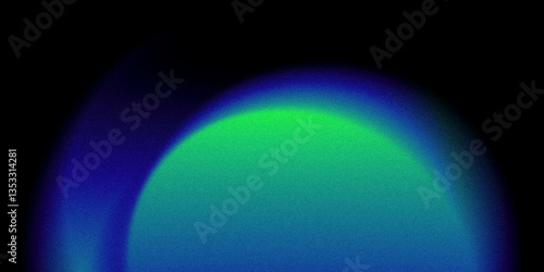 green blue Semi-circle grainy gradient background, abstract circle light noise texture poster banner cover header backdrop wallpaper design with copy space