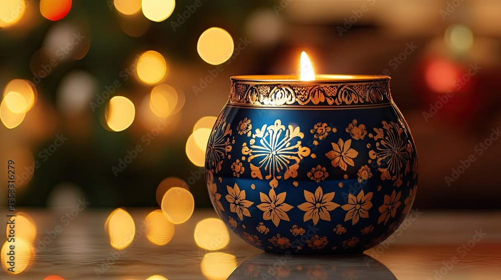 Candle with a blurred bokeh backdrop Candle with a blurred bokeh backdrop