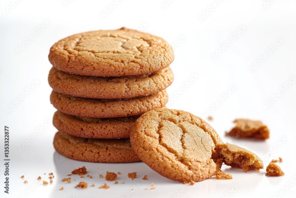 Ginger Cookies with Crumb Details and Natural Lighting Ginger Cookies with Crumb Details and Natural Lighting
