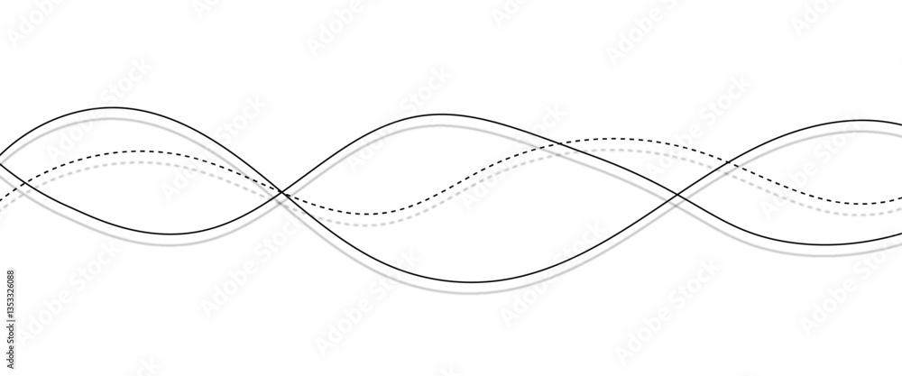 Vector curve wave seamless pattern background. Abstract thin gray and white wavy lines background. Vector curve wave seamless pattern background. Abstract thin gray and white wavy lines background.