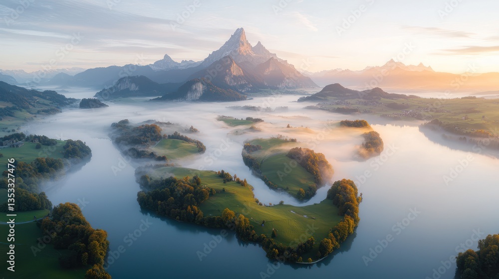 Obraz premium Serene Mountain Lake Sunrise