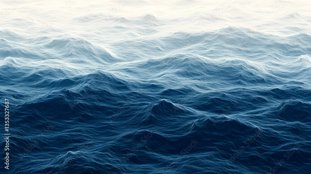 Fototapeta premium Serene ocean wave background with gradient lighting creating a peaceful, aquatic atmosphere
