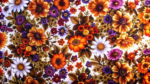 seamless flora pattern colorful background