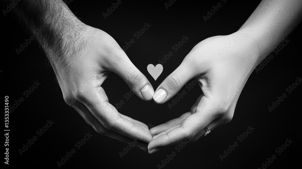 Hands of a couple holding each other tightly, symbolizing love