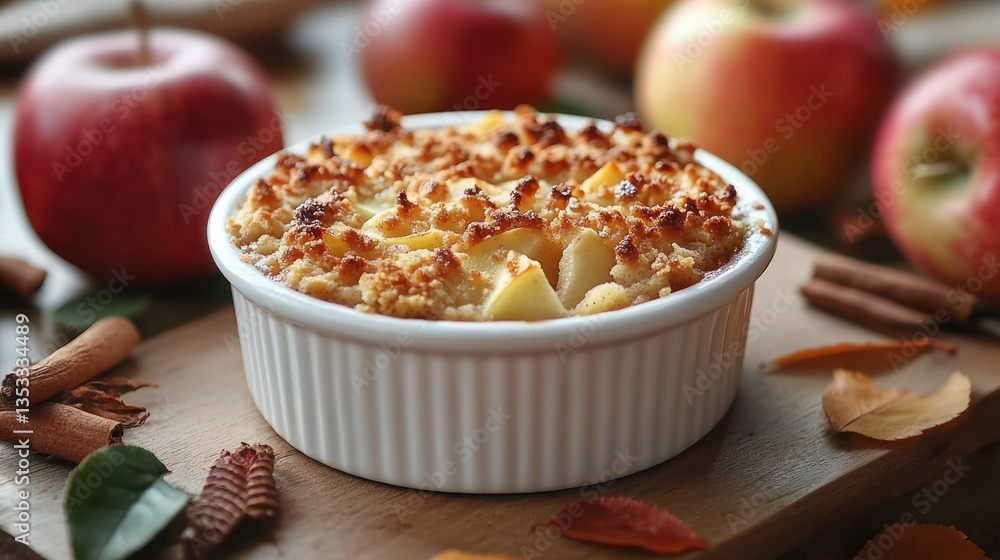Apple Crisp with Oat Topping Cozy Fall Dessert Rustic Baked Treat Apple Crisp with Oat Topping Cozy Fall Dessert Rustic Baked Treat