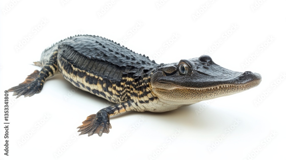 Naklejka premium Crocodile on a white background