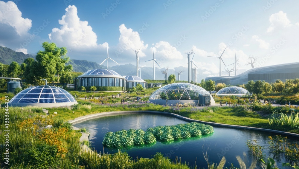 Fototapeta premium A Future Focused Green Sustainable Eco Friendly Community Environment