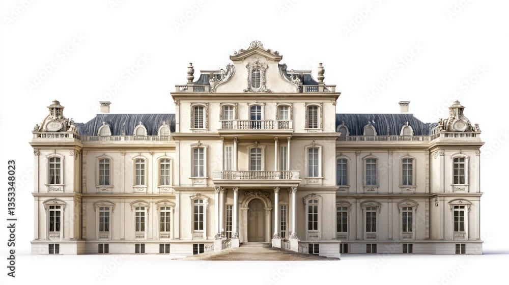Fototapeta premium Baroque palace isolated on white background