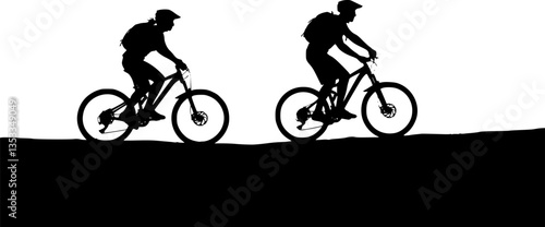 Silhouette Mountain biker

