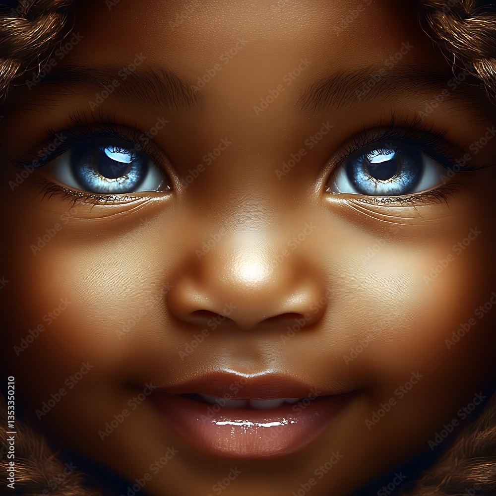 Naklejka premium Child Portrait with Happy Eyes, and Close Up.