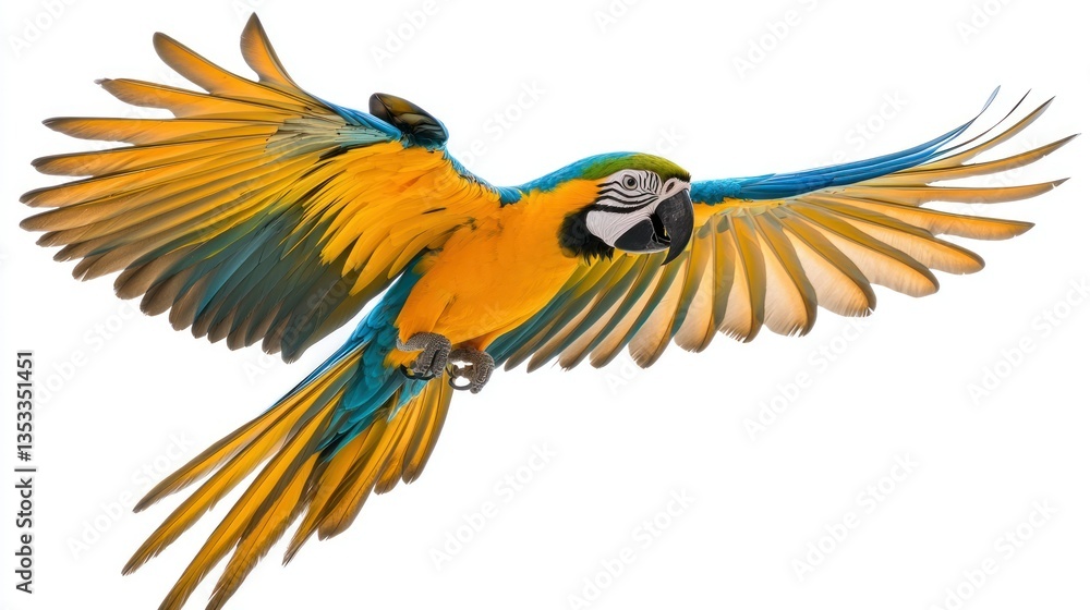 Fototapeta premium Blue-throated Macaw isolated on white background