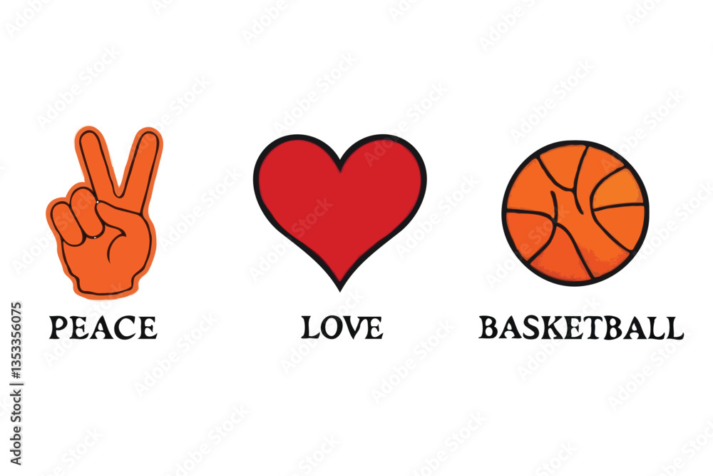 Basketball icons vector illustration Basketball icons vector illustration