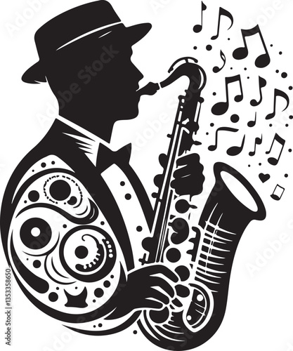 Saxophone Player Silhouette Bundle | Jazz Musician Clipart & Musical Instrument Art