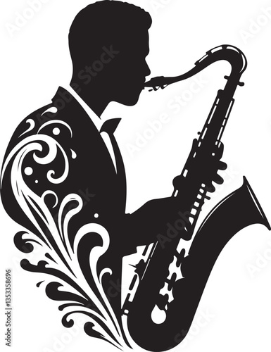 Saxophone Player Silhouette Bundle | Jazz Musician Clipart & Musical Instrument Art