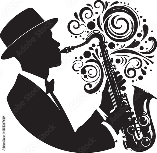 Saxophone Player Silhouette Bundle | Jazz Musician Clipart & Musical Instrument Art