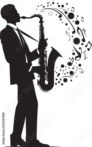 Saxophone Player Silhouette Bundle | Jazz Musician Clipart & Musical Instrument Art