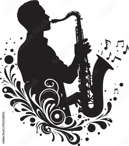 Saxophone Player Silhouette Bundle | Jazz Musician Clipart & Musical Instrument Art