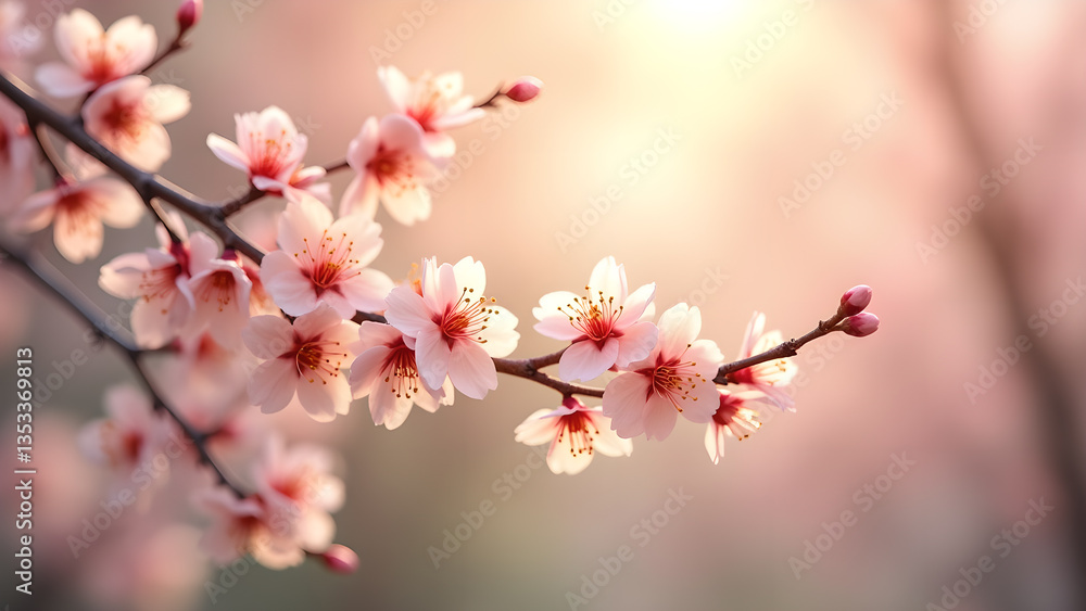 Delicate Blossom Display in Soft Spring Light Delicate Blossom Display in Soft Spring Light