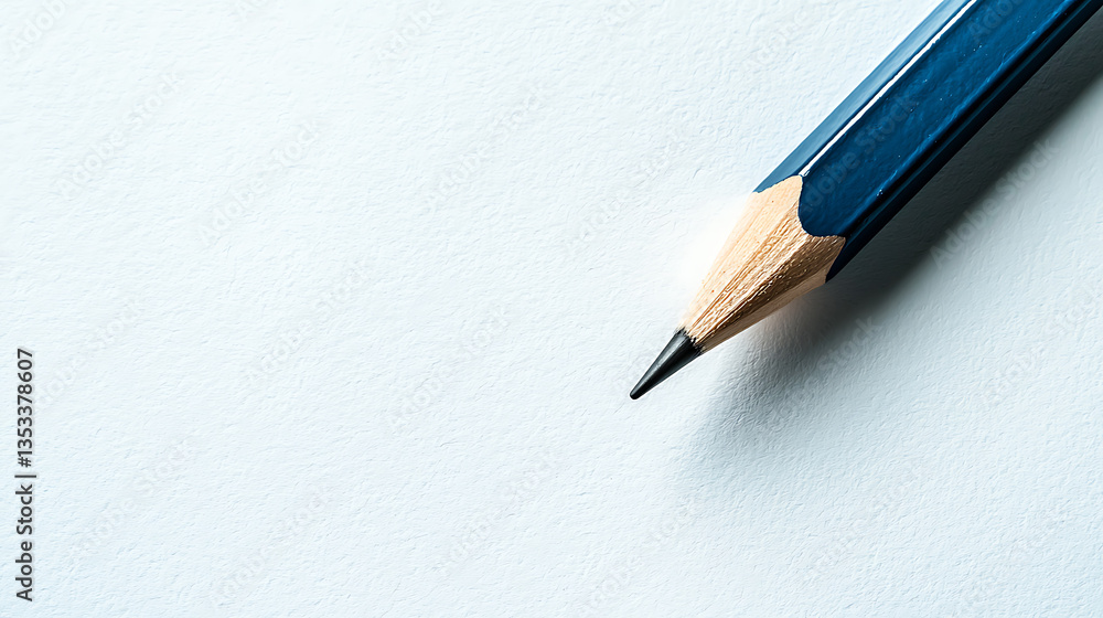 A pencil is on a white background. AI Generated A pencil is on a white background. AI Generated