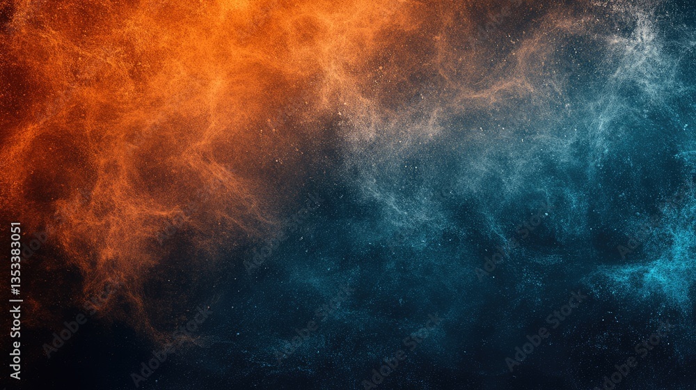 Abstract swirling clouds of orange and blue hues creating a vibrant backdrop for digital designs or art Abstract swirling clouds of orange and blue hues creating a vibrant backdrop for digital designs or art