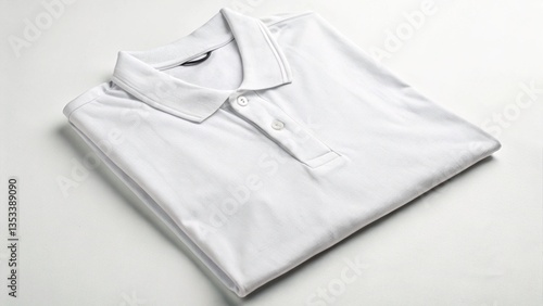 Blank white polo shirt mock up, on white backgound