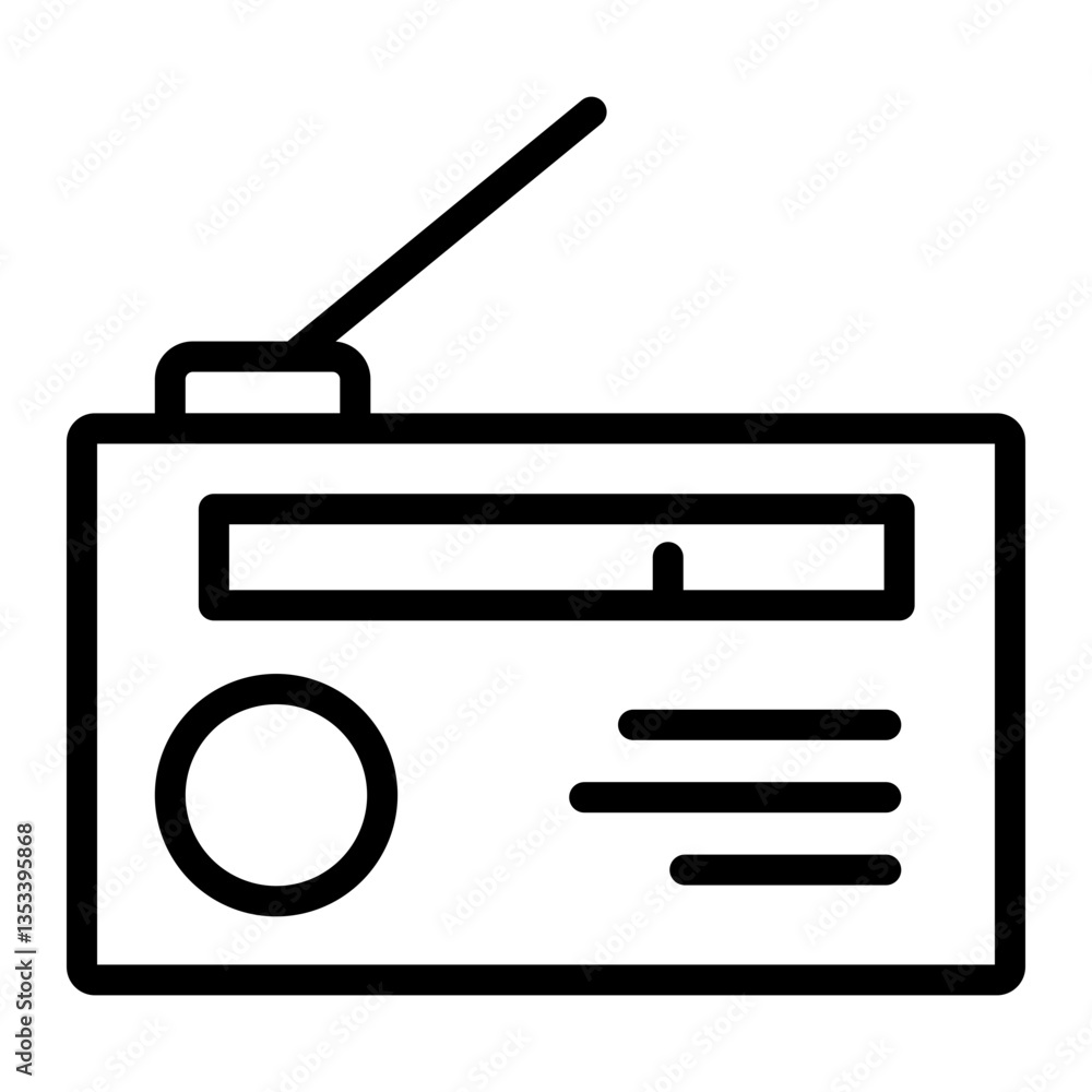 Radio Vector Line Icon Design Radio Vector Line Icon Design