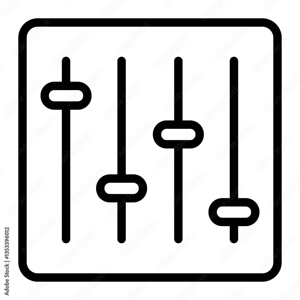 Music Adjuster Vector Line Icon Design Music Adjuster Vector Line Icon Design