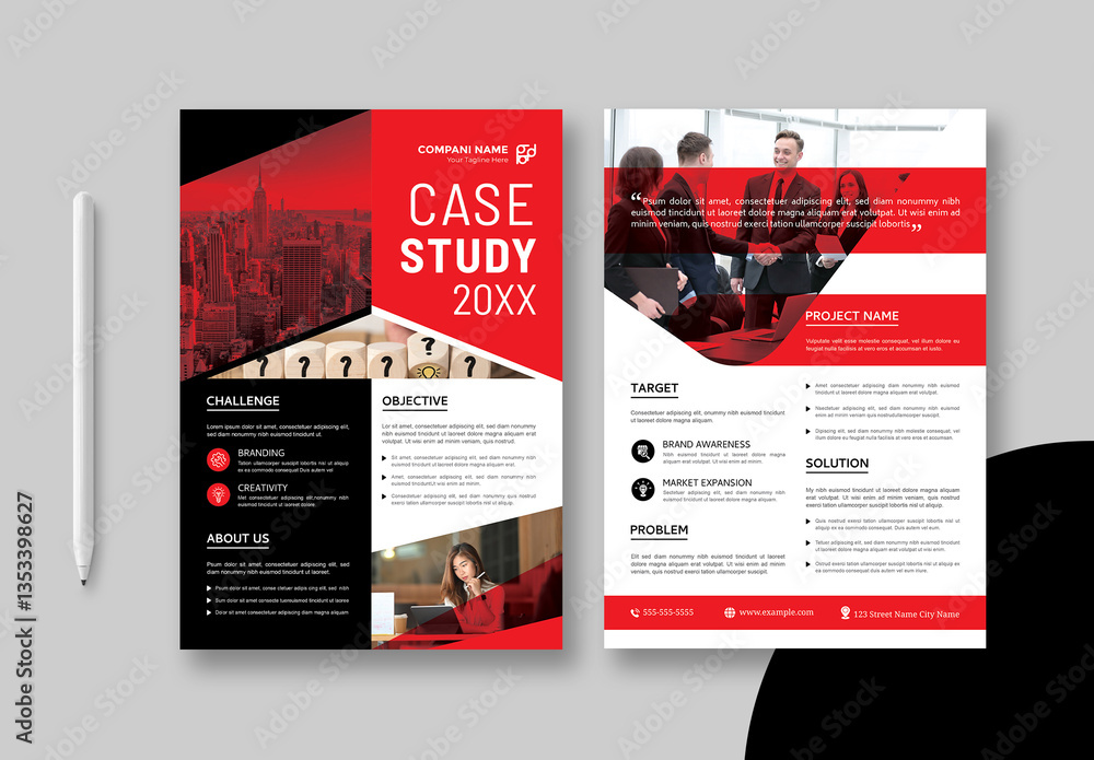 Business Case Study Template Layout Stock Template | Adobe Stock