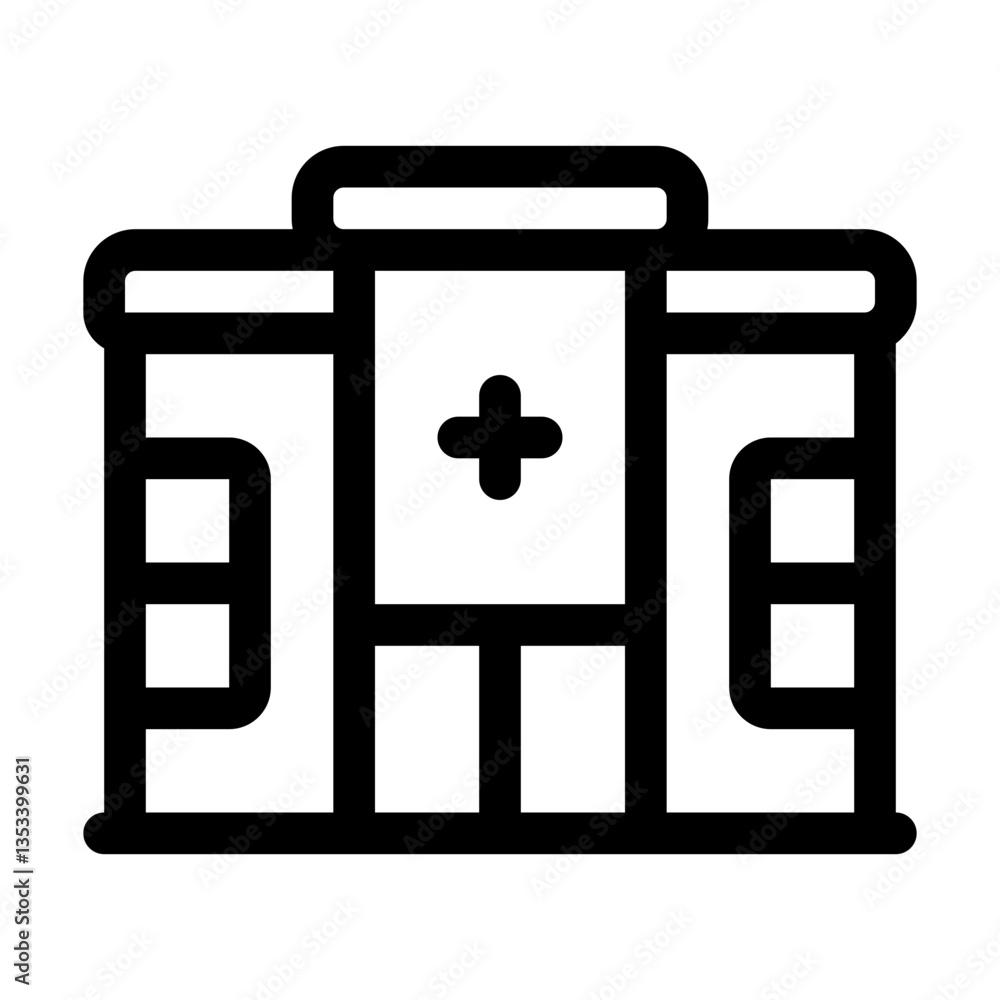 Hospital Line Icon. Single icon, line vector icon Hospital Line Icon. Single icon, line vector icon