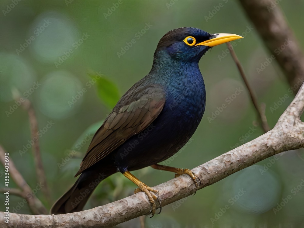 Yellow-eyed Starling (Aplonis mystacea) – A rare and little-known forest starling from Papua New Guinea. Yellow-eyed Starling (Aplonis mystacea) – A rare and little-known forest starling from Papua New Guinea.