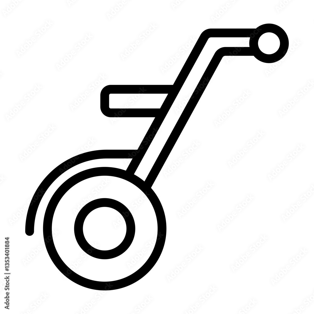 Electric Unicycle Vector Line Icon Design Electric Unicycle Vector Line Icon Design