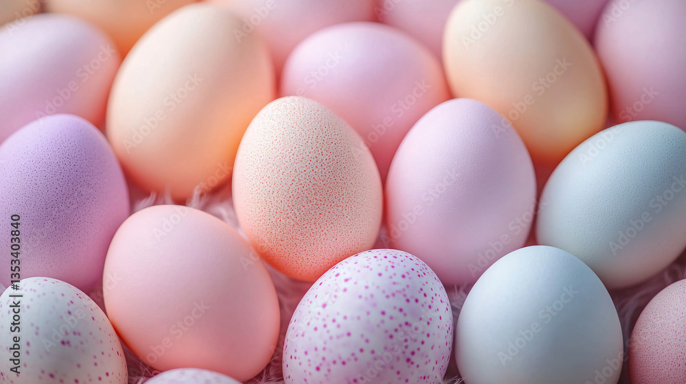 A vibrant collection of pastel-colored eggs perfect for Easter-themed designs, celebrations, and festive decor, offering ample space for text. A vibrant collection of pastel-colored eggs perfect for Easter-themed designs, celebrations, and festive decor, offering ample space for text.