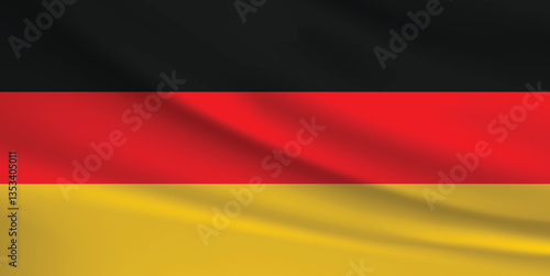 Vector flag of Germany. Germany waving flag background.